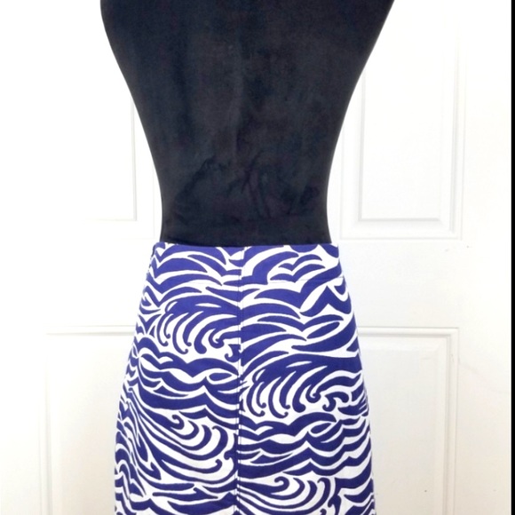 Lilly Pulitzer lined skirt. Size 8. EUC. No visible marks or tears. Blue & white - Picture 3 of 5